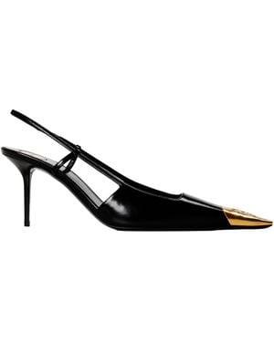 Saint Laurent High-Heeled Mules - Black