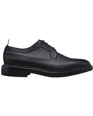 Thom Browne Longwing Almond-Toe Derby Shoes - Black