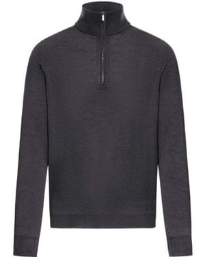 Zanone Zip Roll-Neck Jumper - Blue