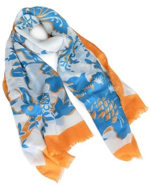 Etro Floral Fringed Scarf - Blue