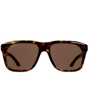 Gucci Square Frame Sunglasses - Brown