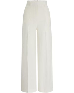 BOSS High-Waist Crepe Palazzo Pants - White
