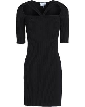 Ganni Solid Knit Dress - Black