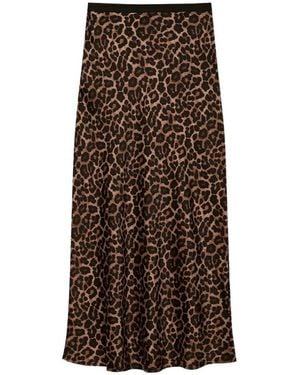 Anine Bing Leopard-Printed Midi Skirt - Brown
