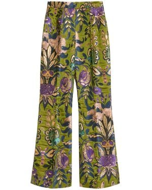 Valentino All-Over Patterned Flared Trousers - Green