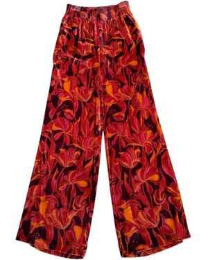 Maliparmi Printed Wide Leg Trousers - Red