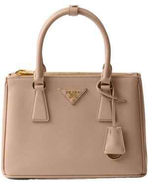 Prada Galleria Small Saffiano Leather Bag - Natural