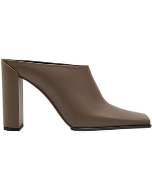 Alaïa 90 Leather Mules - Brown