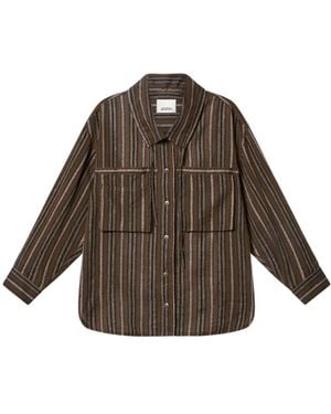 Isabel Marant Chelia Jacquard And Metallic Thread Tunic Shirt - Brown