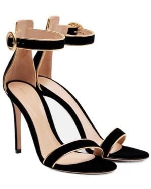Gianvito Rossi Velvet Sandals - Black