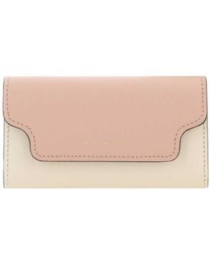 Marni Logo Print Colour-Block Wallet - Pink