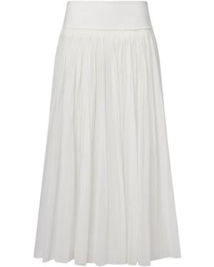 Rohe Pleated Cotton Muslin Maxi Skirt - White