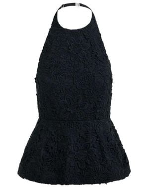 Essentiel Antwerp Jarot Embroidered Halterneck Top - Black