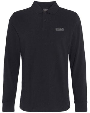 Barbour Long-Sleeved Pure Cotton Polo Shirt - Blue