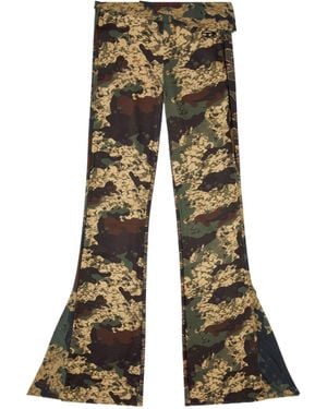 DIESEL P-Affal Mixed Camo Printed Flared Trousers - Green