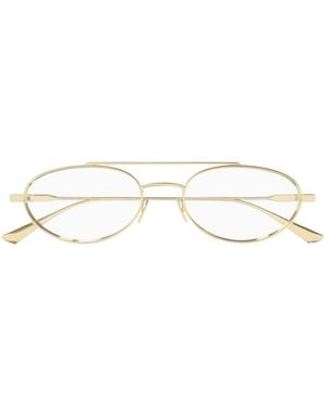 Saint Laurent Pilot-Frame Glasses - White
