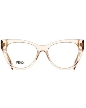 Fendi Eyewear Cat-Eye Frame Glasses - Natural