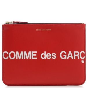 Comme des Garçons Logo Printed Clutch - Red