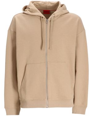 BOSS Hooded Zip-Up Sweatshirt - Natural