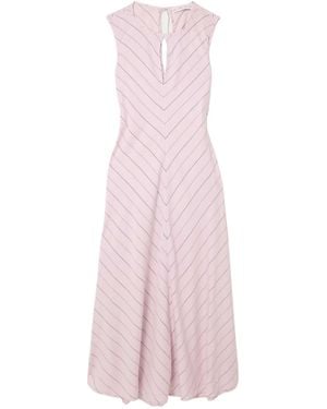 Proenza Schouler Cutout Striped Woven Midi Dress - Pink