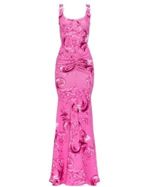 Versace Jeans Couture Couture Barocco Buckle Maxi Dress - Pink