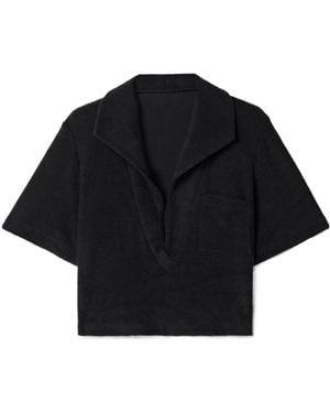 Johanna Ortiz Pure Cotton Cropped Shirt - Black