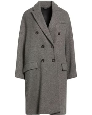 Brunello Cucinelli Metallic Double- Coat - Gray