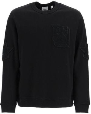 Burberry Letter-Graphic Cotton Sweatshirt - Black