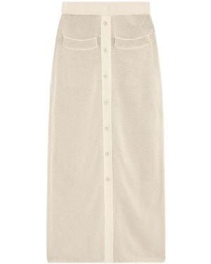 JOSEPH Buttoned Knit Skirt - Natural