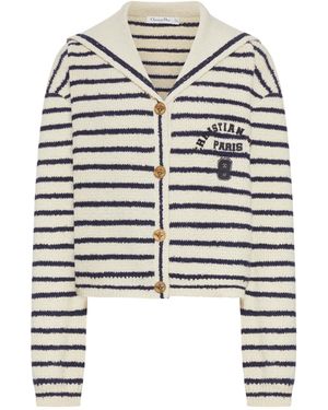 Dior Striped Cardigan - White