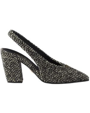 Prada Chevron Slingback Court Shoes - Brown