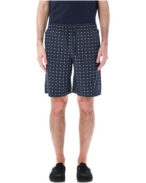 A.P.C. Vincento Geometric-Pattern Shorts - Blue