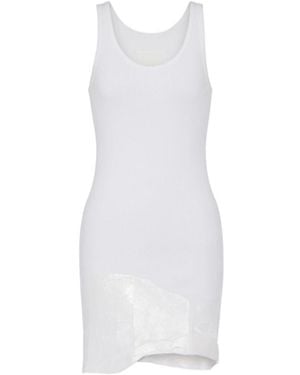 Maison Margiela Taped Ribbed Mini Dress - White