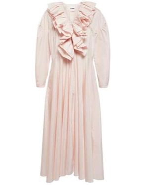 Jil Sander Ruffle-Trimmed Midi Dress - Pink