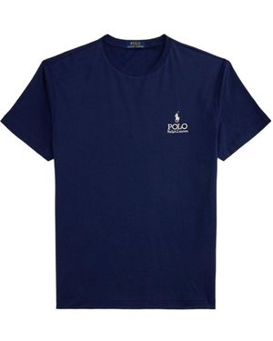 Ralph Lauren Short-Sleeve Logo-Embroidered T-Shirt - Blue