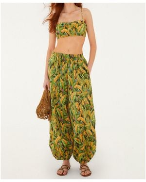 FARM Rio Parrot Pattern Balloon Pants - Green