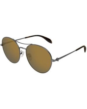McQueen Logo Details Sunglasses - Metallic