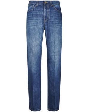 Dondup Logo-Patch Straight-Leg Jeans - Blue