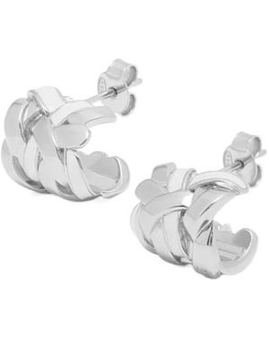 Loewe Nest Small Hoop Earrings - Metallic