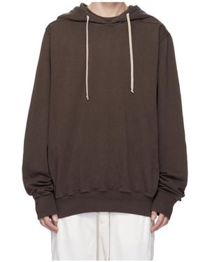 Rick Owens Temple Oversized Long-Sleeve Hoodie - Brown