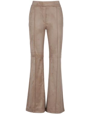 D.exterior Velvet Flared Trousers - Grey