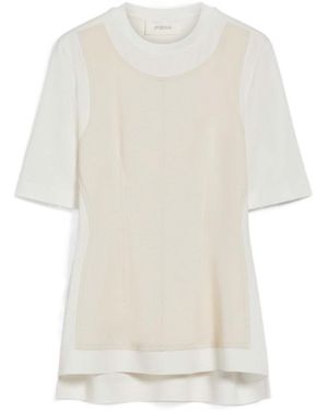 Sportmax Paneled Howl T-Shirt - White