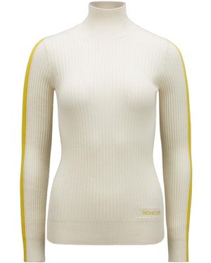 Moncler Wool Polo Neck Sweater - White