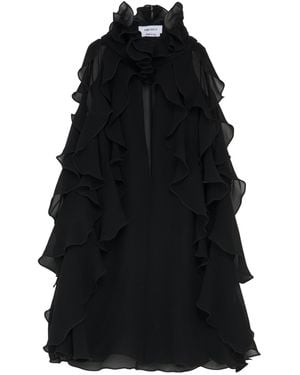 McQueen Silk Ruffled Top - Black