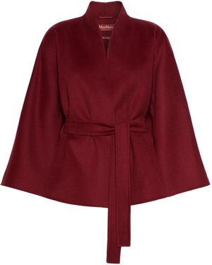Max Mara Studio Mstforte Belted Coat - Red