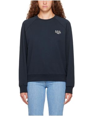 A.P.C. Logo Embroidered Crewneck Sweatshirt - Black