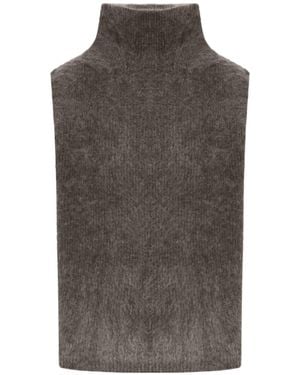 Lisa Yang Turtleneck Vest Sweater - Gray