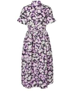 Erdem Floral Shirt Dress - Purple