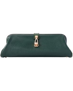 Gabriela Hearst Textured-Leather Clutch - Green