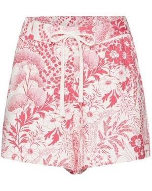 RED Valentino Floral Drawstring Shorts - Pink